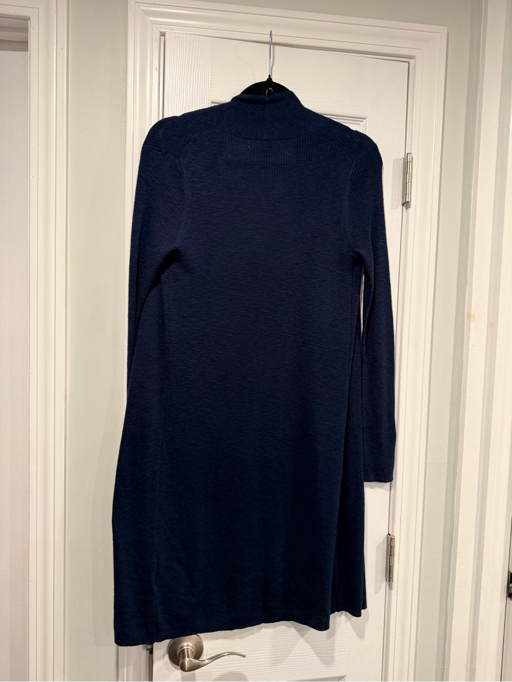 NWOT Banana Republic Size M Navy Blue Long Sleeve Ribbed Knit Cotton Cardigan - Picture 6 of 11